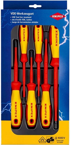 KNIPEX (00 20 12 V02) Schroevendraaierset Sleuf / Kruiskop 6-delig VDE -2