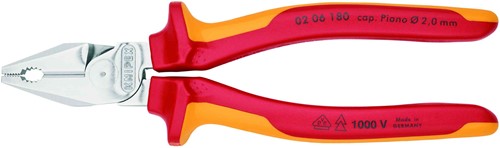 KNIPEX (02 06 180) Kracht Combinatietang Grijptang / Zijsnijtang 180 mm -3