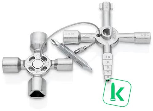 KNIPEX (00 11 01) Twinkey  key sleutel / Schakelkastsleutel 8-delig