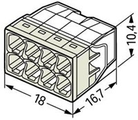 WAGO (2273-208) Lasklem 8-voudig Max. 2,5mm2, Transparant (Doos 50 stuks)-3