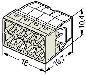 WAGO (2273-208) Lasklem 8-voudig Max. 2,5mm2, Transparant (Doos 50 stuks)-3