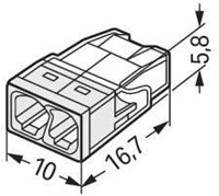 WAGO (2273-202) Lasklem 2-voudig Max. 2,5mm2, Transparant (Doos 100 stuks)-3