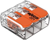 Wago verbindingsklem 1-voudig 0,2-4 MM² - per stuk (221-2411