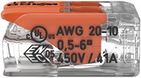 WAGO (221-612) Lasklem / verbindingsklem 2-voudig Max. 6mm2 met hendels, Transparant