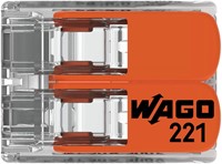 WAGO (221-612) Lasklem / verbindingsklem 2-voudig Max. 6mm2 met hendels, Transparant