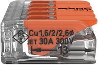 WAGO (221-615) Lasklem / verbindingsklem 5-voudig Max. 6mm2 met hendels, Transparant (Doos 15 stuks)-3