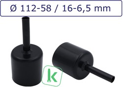 Krimpkous kabeldoorvoer / Anode Cap met lijm 112-58 / 16-6.5 mm Zwart UV-bestendig 