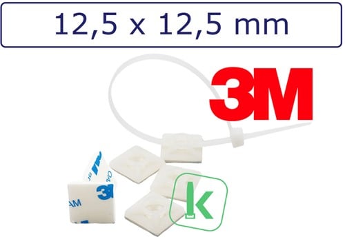 3M Plakzadels 12,5 x 12,5 mm Wit naturel (Zak 100 stuks)