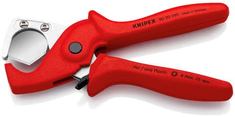 KNIPEX (90 20 185) PlastiCut Buiskniptang / Buisschaar / Pijpsnijder Voor Slang en Buizen tot 25 mm-3
