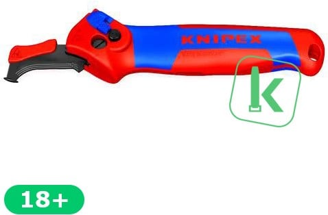 KNIPEX (16 50 145 SB) Ontmantelingsmes / Kabelmes Met glijschoen en ratelfunctie