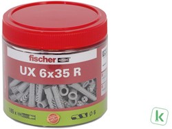 Fischer (531027) Universeelplug UX 6 x 35 R met rand, bus (Doos 185 stuks)