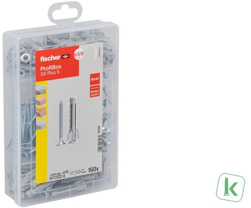 Fischer (567897) ProfiBox - plug SX Plus 6 en 8 S met schroeven (Set 160 stuks)