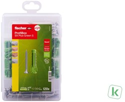 Fischer (567898) ProfiBox - plug SX Plus Green 6 en 8 S met schroeven (Set 120 stuks)
