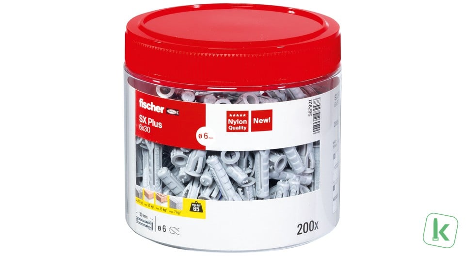 Fischer (567921) plug SX Plus 6 x 30 (Box 200 stuks)