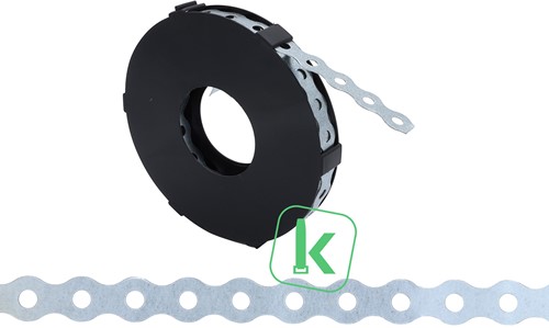 PRO-TIE® geperforeerde montageband verzinkt staal gegolfd 12 x 0,7 mm (Rol 10 meter)