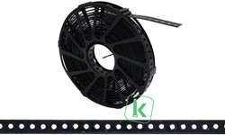 PRO-TIE® geperforeerde montageband PE-gecoat verzinkt staal zwart recht 12 x 0,7 mm (Rol 10 meter)