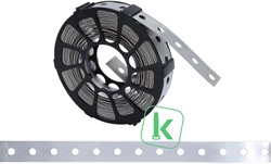 PRO-TIE® geperforeerde montageband verzinkt staal recht 12 x 0,7 mm (Rol 10 meter)