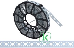 PRO-TIE® geperforeerde montageband verzinkt staal recht 12 x 0,7 mm (Rol 10 meter)