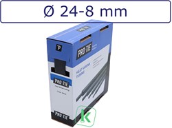 Krimpkous 24-8 mm Zwart UV Dunwandig krimpverhouding 3:1 (Box 3 meter)