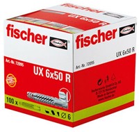 Fischer (72095) Universeelplug UX 6 x 50 R lang, met kraag (Doos 100 stuks)-2