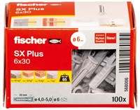 Fischer (568006) plug SX Plus 6 x 30 (Doos 100 stuks)-2