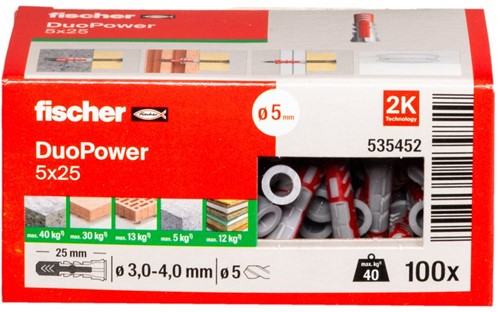 Fischer (535452) DuoPower 5x25 (Doos 100 stuks)-2