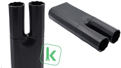 Krimpkous Spruitstuk / Verdeelstuk 2-aderig met lijm 38-18 / 20-7 mm Zwart UV-bestendig 