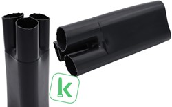 Krimpkous Spruitstuk / Verdeelstuk 3-aderig met lijm 48-22 / 18-7 mm Zwart UV-bestendig
