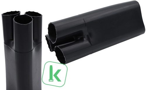 Krimpkous Spruitstuk / Verdeelstuk 3-aderig met lijm 68-37 / 30-13 mm Zwart UV-bestendig