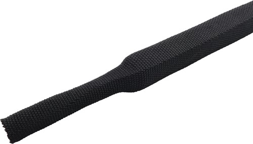 Krimpkous Gevlochten / Beschermkous 6-3 mm Krimpverhouding 2:1  Zwart UV bestendig (Rol 100 meter)-3