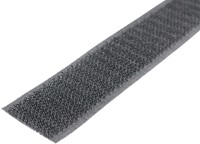 Klittenband Enkelzijdig Haakdeel met lijmlaag 20 mm Zwart UV bestendig (Rol 25 meter)-3