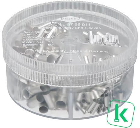 KNIPEX (97 99 911) Assortimentsbox / Doos Adereindhulzen 4,0 - 16 mm2 Ongeïsoleerd (Box 350 stuks)