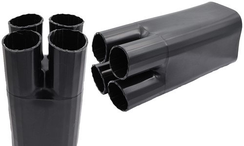 Krimpkous Spruitstuk / Verdeelstuk 4-aderig met lijm 82-46 / 30-13 mm Zwart UV-bestendig -2
