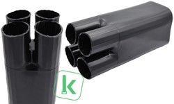 Krimpkous Spruitstuk / Verdeelstuk 4-aderig met lijm 50-25 / 16-7 mm Zwart UV-bestendig 