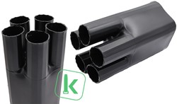 Krimpkous Spruitstuk / Verdeelstuk 5-aderig met lijm 90-53 / 30-13 mm Zwart UV-bestendig 