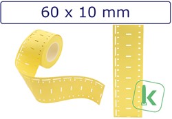 Kabelmarkering Printbaar -identificatie tags / PUR Tags 60 x 10mm Geel (Rol 1.000 stuks)