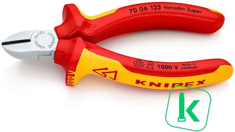 KNIPEX (70 06 125) Zijsnijtang / Kniptang Comfort Verchroomd 125 mm VDE 