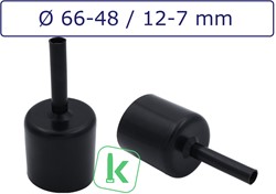 Krimpkous kabeldoorvoer / Anode Cap met lijm 66-48 / 12-7 mm Zwart UV-bestendig 