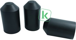 Krimpkous Eindkap Einddop met Lijm 75-31 mm Zwart UV bestendig 