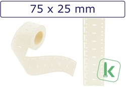 Kabelmarkering Printbaar -identificatie tags / PUR Tags 75 x 25mm Wit  (Rol 500 stuks)