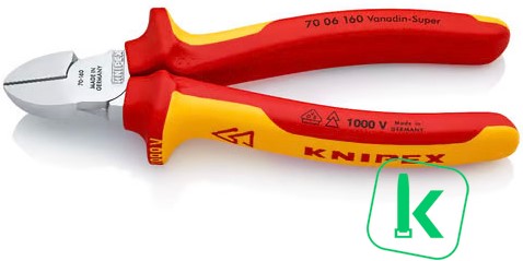KNIPEX (70 06 160) Zijsnijtang / Kniptang Comfort Verchroomd 160 mm VDE