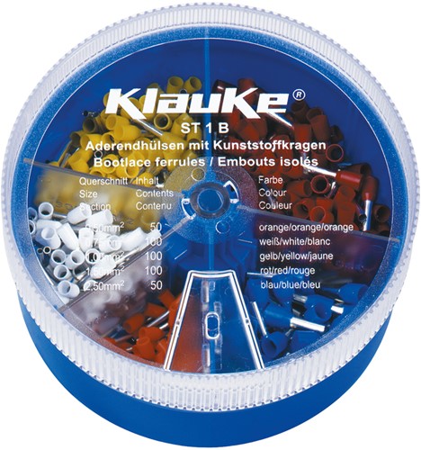 Klauke (ST 1 B) Assortiment / Strooidoos Adereindhulzen 0,5 - 2,5mm Geïsoleerd (Box 400 stuks) (Box 400 stuks)-2