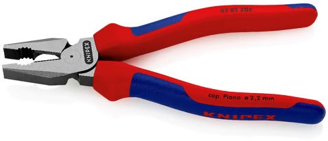 KNIPEX (02 02 200) Kracht Combinatietang Gepolijst / Comfort 200 mm -3