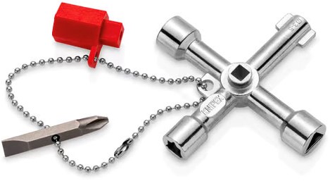 KNIPEX (00 11 03) Kruisdopsleutel / Schakelkastsleutel Groot  5/6/8/9 mm lengte 76 mm incl. Bit en Adapter -2
