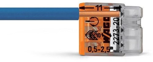 WAGO (2273-208) Lasklem 8-voudig Max. 2,5mm2, Transparant