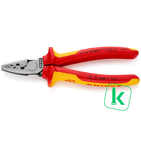 KNIPEX Krimptang / Adereindhulstang Voor Adereindhulzen 0,25 - 16,0 mm2 VDE