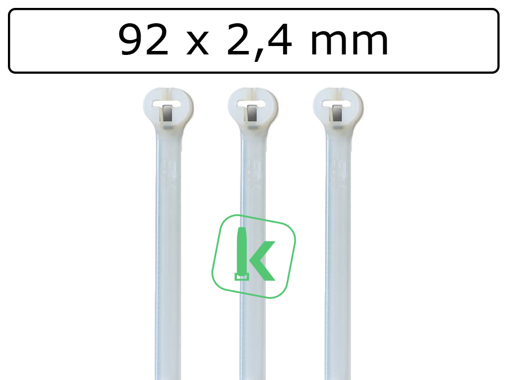 Thomas&Betts - TY23M– Ty-Rap® 92 x 2,4 mm Wit Naturel (Zak 1.000 stuks)