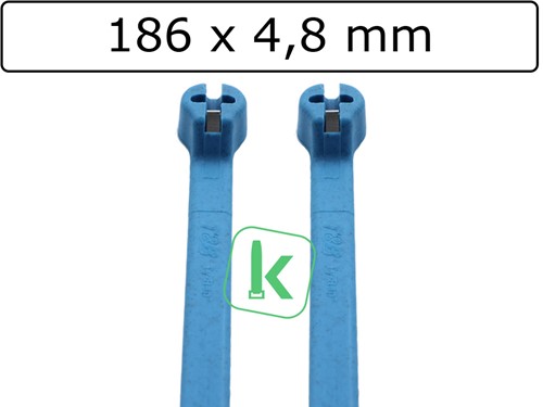 Thomas & Betts - TY525MR-NDT – Ty-Rap® 186 x 4,8 mm Detecteerbaar Blauw (Zak 100 stuks)