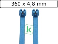 Thomas & Betts - TY528MR-NDT – Ty-Rap® 360 x 4,8 mm Detecteerbaar Blauw (Zak 100 stuks)