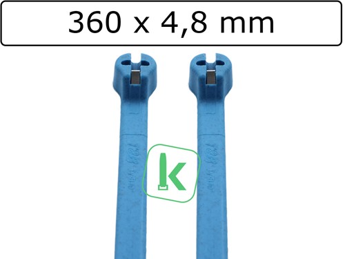Thomas & Betts - TY528MR-NDT – Ty-Rap® 360 x 4,8 mm Detecteerbaar Blauw (Zak 100 stuks)